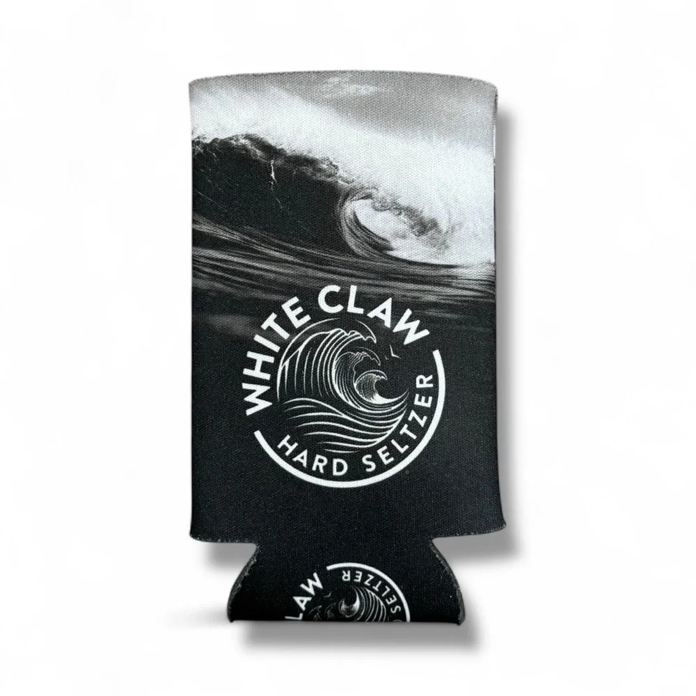 White Claw Koozie Black and White Can Cooler for Slim Cans